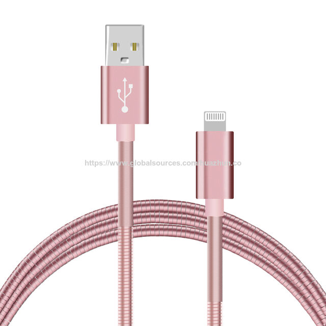 Câble métallique à ressort USB 2.0 pour iPhone
