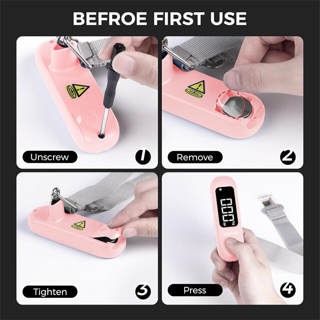 Báscula de Equipaje Digital de 110 Lbs, Báscula de Mano para Maletas de Viaje con Pantalla LCD, Batería Incluida, Color Rosa