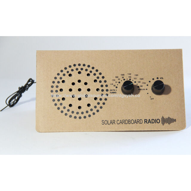 Radio FM de Cartón con Altavoz Incorporado y Panel Solar