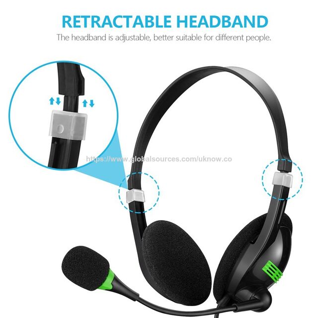 سماعة رأس للمكتب ومركز الاتصال OEM، ميكروفون سماعة رأس USB مقاس 3.5 ملم