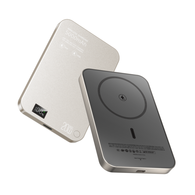 2026 Nuevo Cargador Portátil Inalámbrico Magnético Ultra Delgado de 5000mAh 10000nAg Plateado, Mini Power Bank Portátil para Viajes para iPhone 17 16