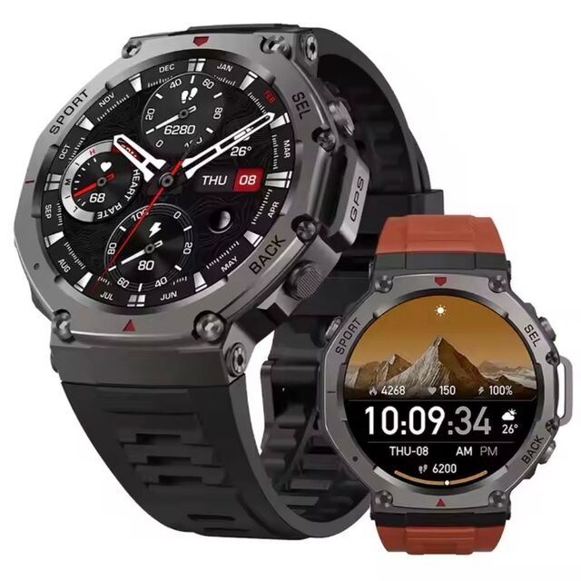Montre Intelligente Android Chaude d'Asie 2025, Corps en Métal Alliage de Zinc, 3 Preuves, GPS 500mAh, Montre Intelligente pour Hommes, Étanche 5ATM