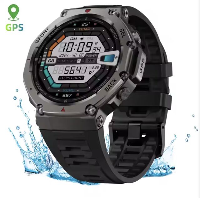 Montre Intelligente Android Chaude d'Asie 2025, Corps en Métal Alliage de Zinc, 3 Preuves, GPS 500mAh, Montre Intelligente pour Hommes, Étanche 5ATM