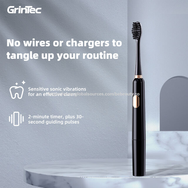 Brosse à Dents Électrique Sonique à Piles - 24000 Vibrations, Design Fin
