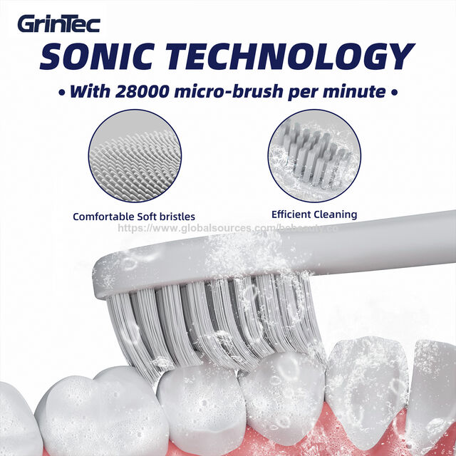 Brosse à Dents Électrique Sonique à Piles - 24000 Vibrations, Design Fin