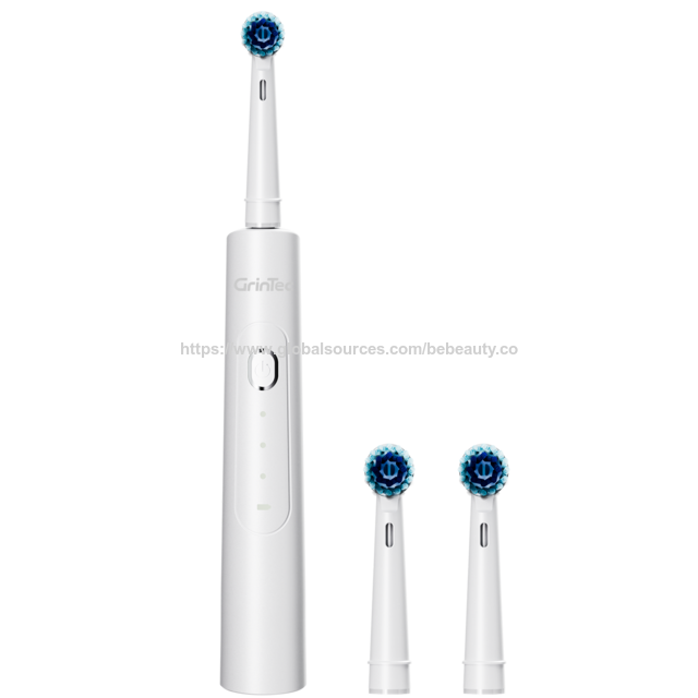 Brosse à Dents Électrique Rotative pour Adultes avec Têtes de Brosse Rechargeables, Brosse à Dents Électrique Rechargeable à 4 Modes de Nettoyage Profond