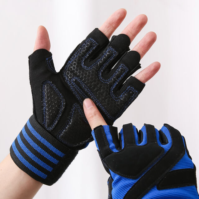 Gants de sport mi-doigts avec coussinets épais antidérapants et résistants à l'usure sur la paume, protège-poignets de sport, équipement d'haltérophilie