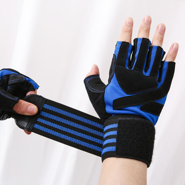 Gants de sport mi-doigts avec coussinets épais antidérapants et résistants à l'usure sur la paume, protège-poignets de sport, équipement d'haltérophilie