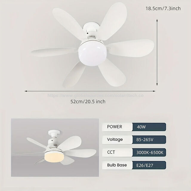 Ventilador de Techo LED con Luz, El Más Vendido, Fácil Instalación, Viento Potente, Regulable en 3 Colores