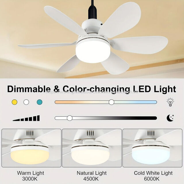 Ventilador de Techo LED con Luz, El Más Vendido, Fácil Instalación, Viento Potente, Regulable en 3 Colores