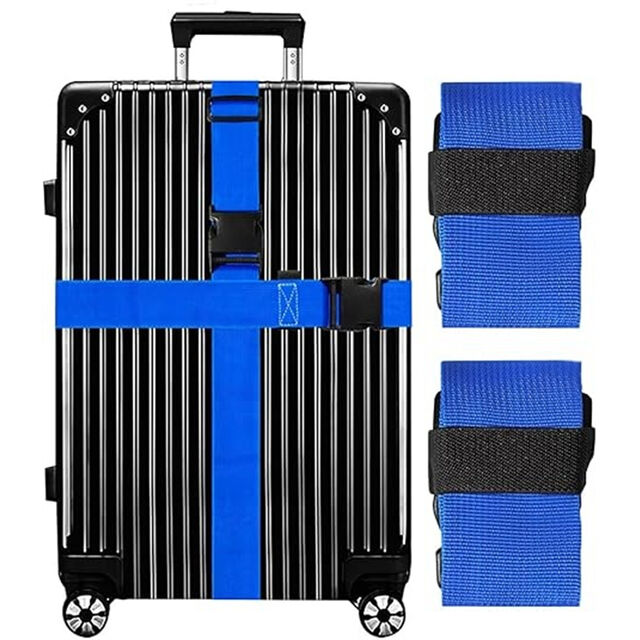Gepäckgurte für Koffer TSA-zugelassen - 2er-Pack Helle Personalisierte Gepäckbänder für Trolley-Koffer und Handgepäck
