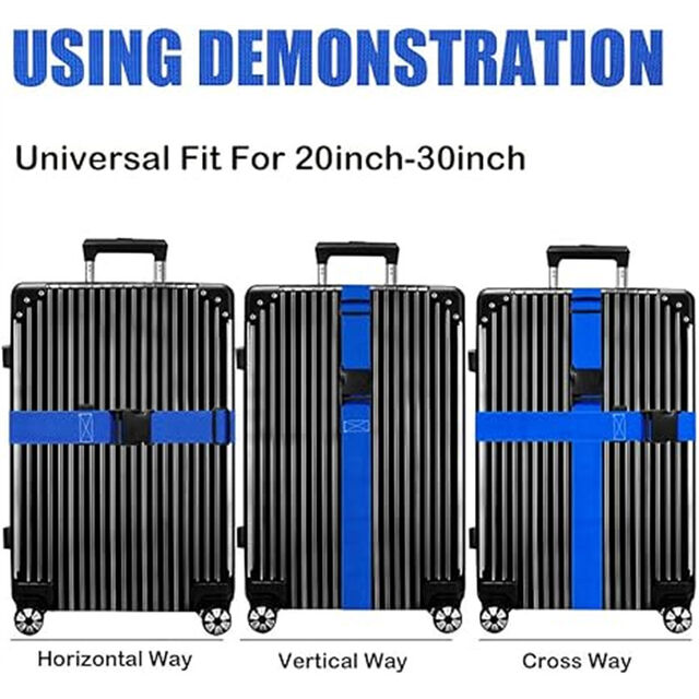 Gepäckgurte für Koffer TSA-zugelassen - 2er-Pack Helle Personalisierte Gepäckbänder für Trolley-Koffer und Handgepäck