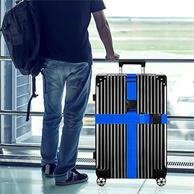 Gepäckgurte für Koffer TSA-zugelassen - 2er-Pack Helle Personalisierte Gepäckbänder für Trolley-Koffer und Handgepäck