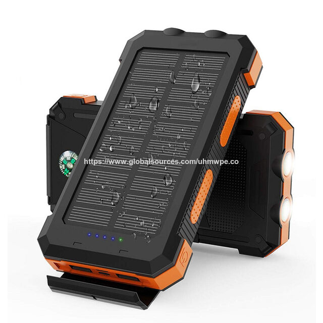 Tragbares Outdoor Trend Handy Schnellladefunktion 20000mAh Wasserdichte Kabellose Solarpanel Ladegerät Powerbank Solar Power Bank