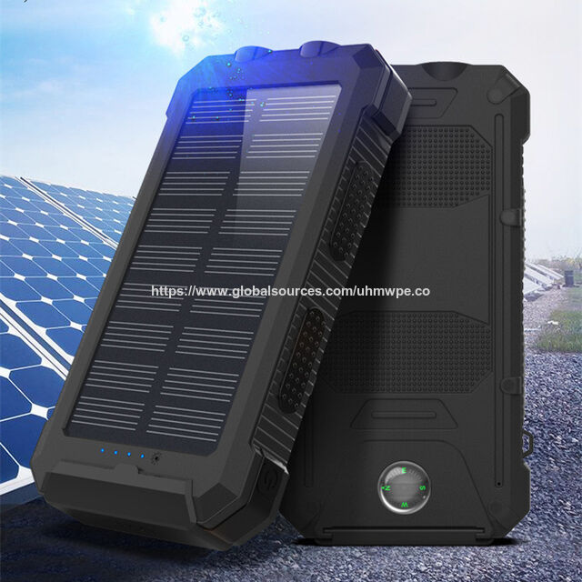 Tragbares Outdoor Trend Handy Schnellladefunktion 20000mAh Wasserdichte Kabellose Solarpanel Ladegerät Powerbank Solar Power Bank
