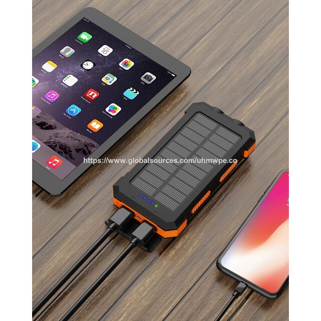 Tragbares Outdoor Trend Handy Schnellladefunktion 20000mAh Wasserdichte Kabellose Solarpanel Ladegerät Powerbank Solar Power Bank