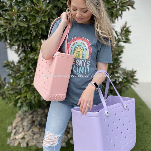 Venta al por mayor de fábrica de moda playa impermeable Eva silicona verano bolsos de goma logotipo personalizado Bogg Bag Small Bogg Baby