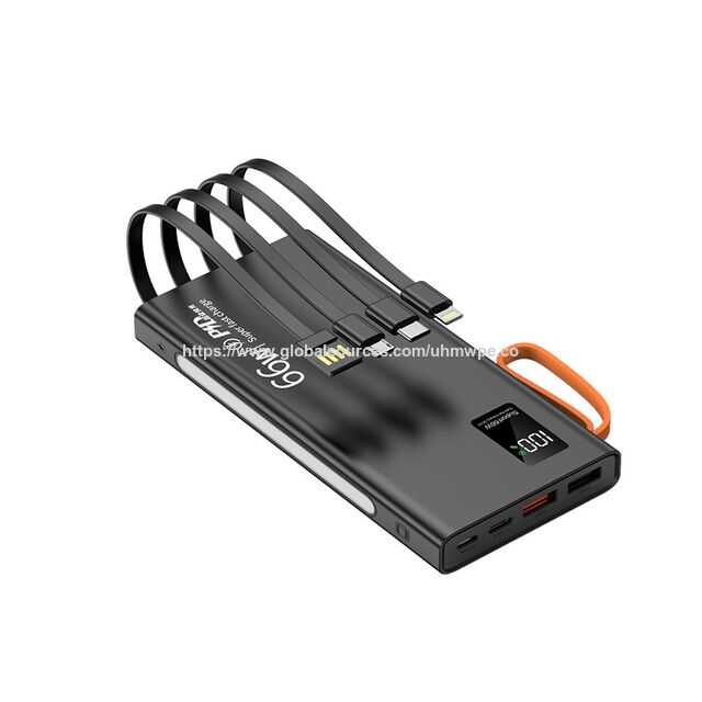 Solarbetriebene, kabellose Schnelllade-Powerbank mit 4 Ladeanschlüssen, USB Typ C, multifunktional, 20000mAh Geek