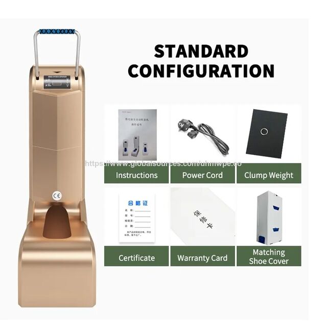 Dispensador Automático de Cobertura de Sapatos para Proteção de Piso - Máquina de Cobertura de Sapatos