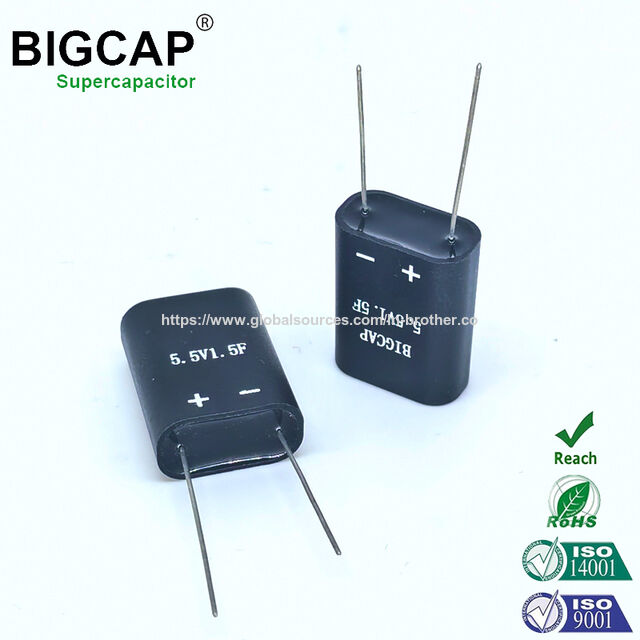 Superkapasitor Gabungan Silinder Bigcap Segel Farad 5.5V-1.5F