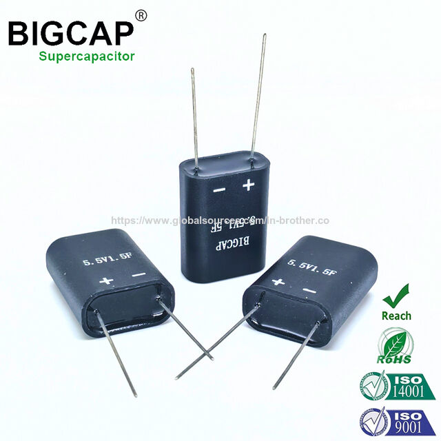 Superkapasitor Gabungan Silinder Bigcap Segel Farad 5.5V-1.5F
