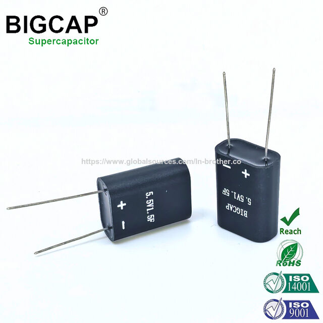 Superkapasitor Gabungan Silinder Bigcap Segel Farad 5.5V-1.5F