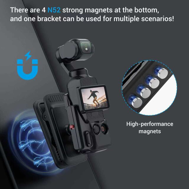 Soporte de clip para mochila de cámara, atracción magnética duradera de alta calidad, absorción de choques para bolsa exterior