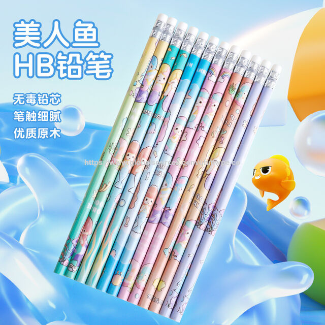 Lápices kawaii al por mayor con impresión personalizada: Lápices kawaii lindos para uso infantil.