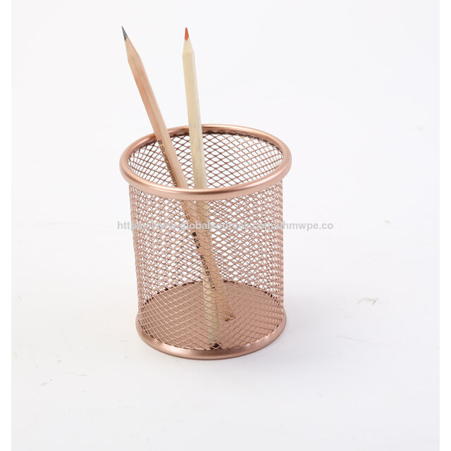 Organizador Magnético de Metal Perfurado para Lápis com 3 Compartimentos, Cesto de Armazenamento Magnético