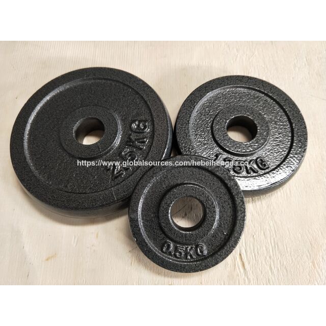 Plaque de poids en fonte, finition vernis de cuisson noir et gris, prix usine