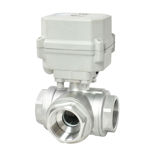 TONHE DN32 1 1/4" AC110-230V 3-Wege-Kugelhahn aus Edelstahl 304, elektrisch motorisiert