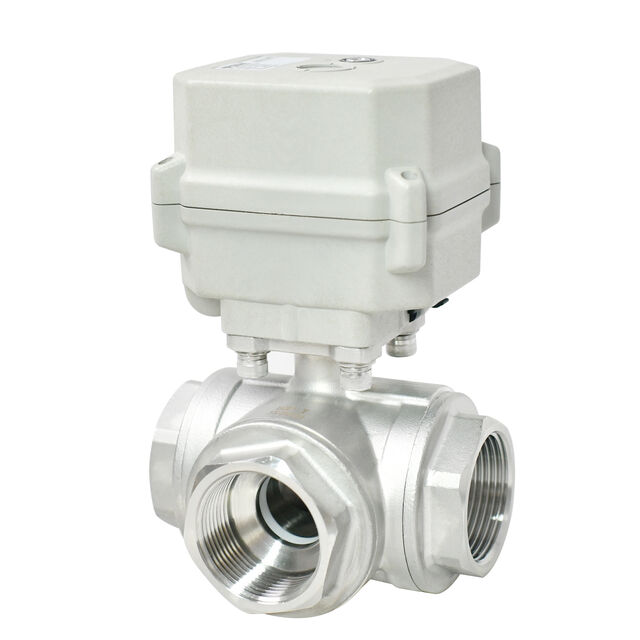 TONHE DN32 1 1/4" AC110-230V 3-Wege-Kugelhahn aus Edelstahl 304, elektrisch motorisiert