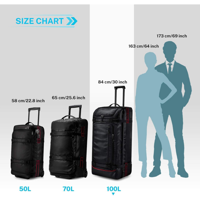 Wholesale price Waterproof Soft Roller Camping Trolley Luggage Duffel Rolling Wheeled Gym Sports Duffle Travel Bag with Wheels