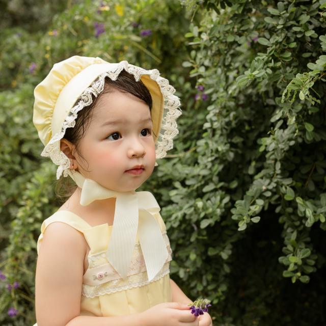 Vietnam Fabricante Gorro de Encaje para Bebé Niña, Color Personalizado Crema Amarillo, Especial Cuatro Estaciones - Bella Hat