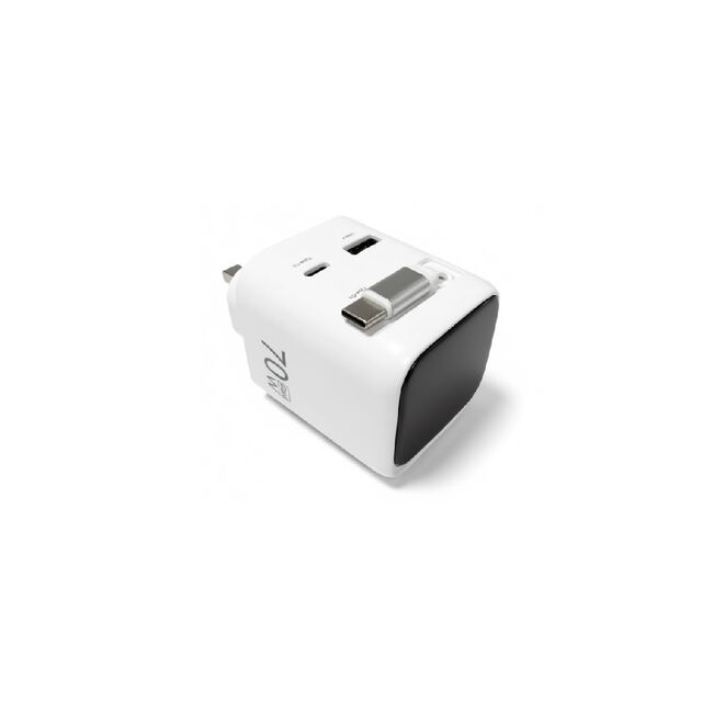 Universelles 70W PD PPS Schnellladegerät mit Smart-LED-Anzeige und einziehbarem Kabel (UK/US/EU/AU-Stecker)