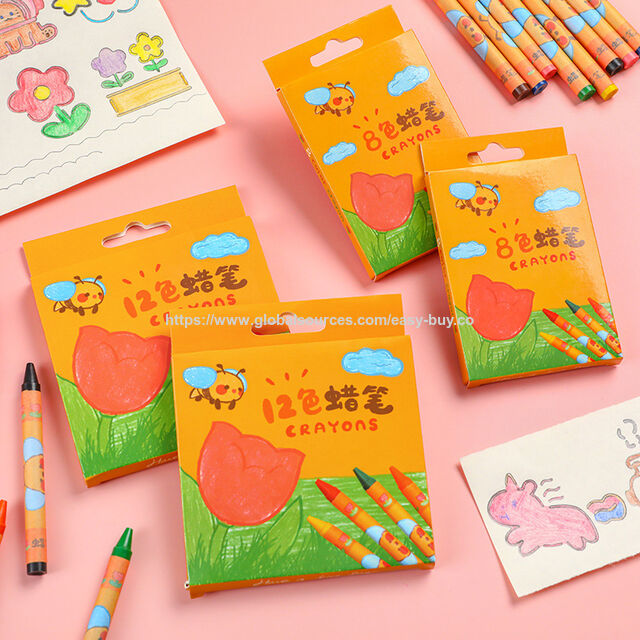 Kindermalkreiden Süße Tulpen-Buntstifte, Hände bleiben sauber, 8/12 Farben, Ölpastell-Pinsel