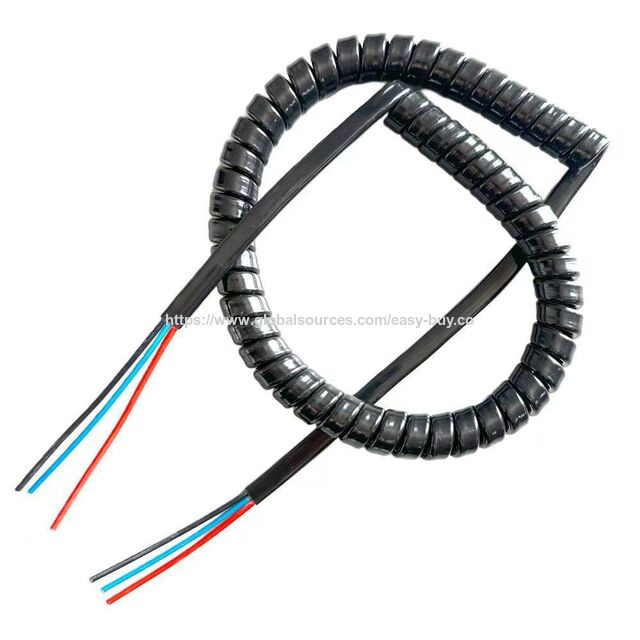 Spiralkabel Flachdraht Federdraht 2-adrig 3-adrig 4-adrig Mehrkern PU glänzend reines Kupfer Teleskop-Spiraldraht