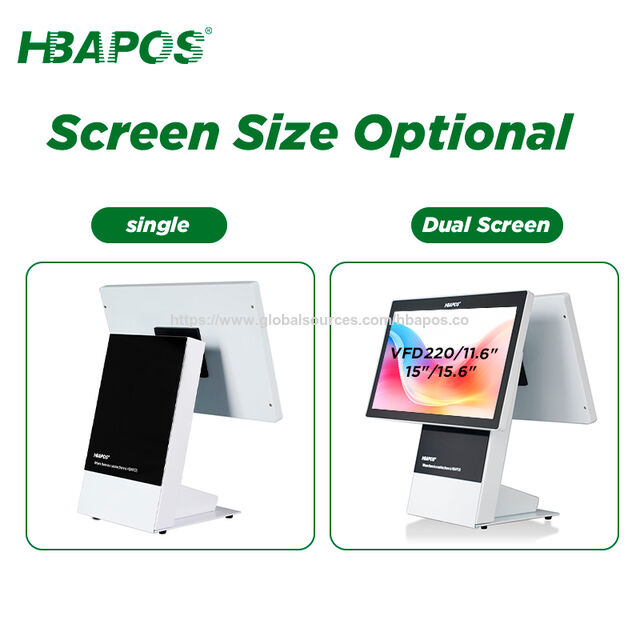 HBAPOS Q3 All-in-One Kassensystem Quad-Core 4GB RAM für Convenience Stores, Supermärkte, ausländischen Handel und Gastronomie mit Touchscreen