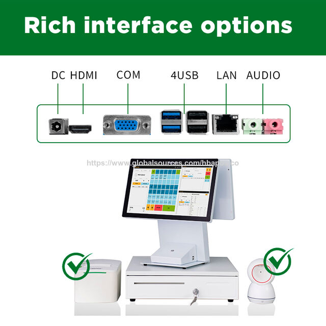 HBAPOS Q3 15,6 Zoll Kassenlade POS-System Lieferant, All-in-One-POS-Maschine mit Touchscreen und Gehäuse aus Aluminiumlegierung im Großhandel
