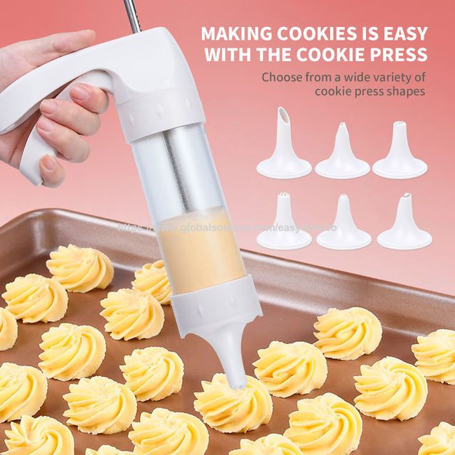 Sifón de Nata para Decoración de Galletas, Pistola de Galletas, Juego de 18 Piezas, Herramienta de Decoración de Nata Manual, Pistola de Nata para Pasteles