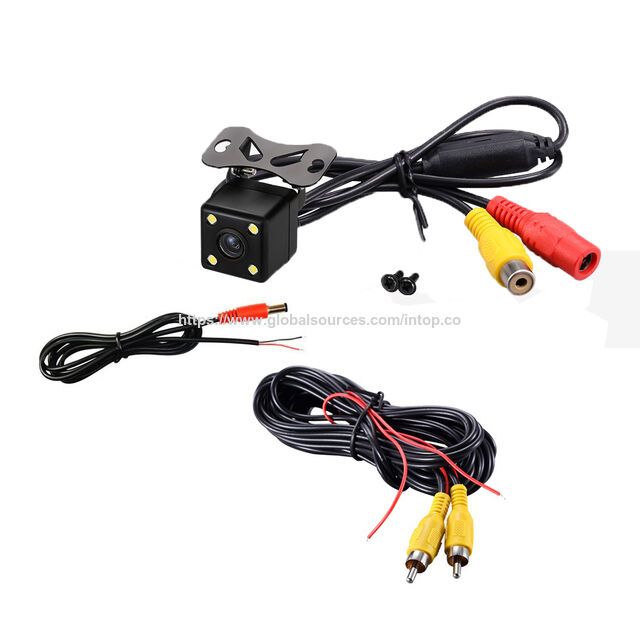 Cámara de visión trasera para coche al por mayor, 19-12V, conector AV, ángulo ajustable, IP67, impermeable, LED, visión nocturna, mini cámara de reversa