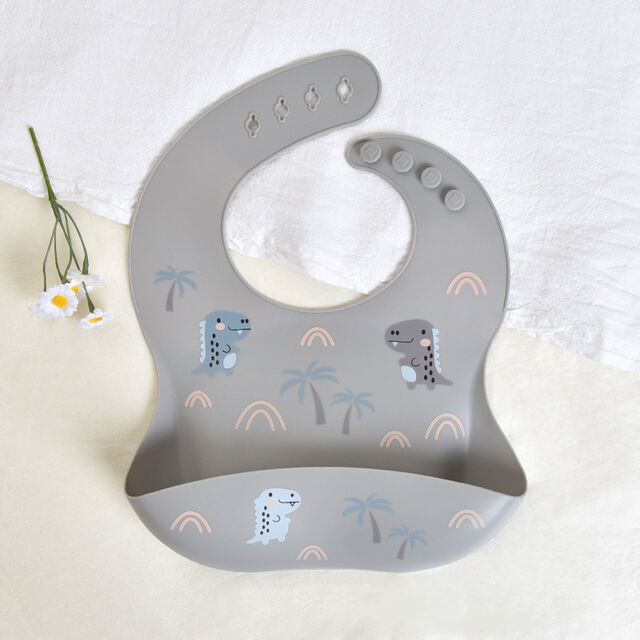 Babero de silicona para bebé - Babero de alimentación infantil - Bolsa de comida impermeable tridimensional y supersuave para bebé - Bolsa de agua para bebé