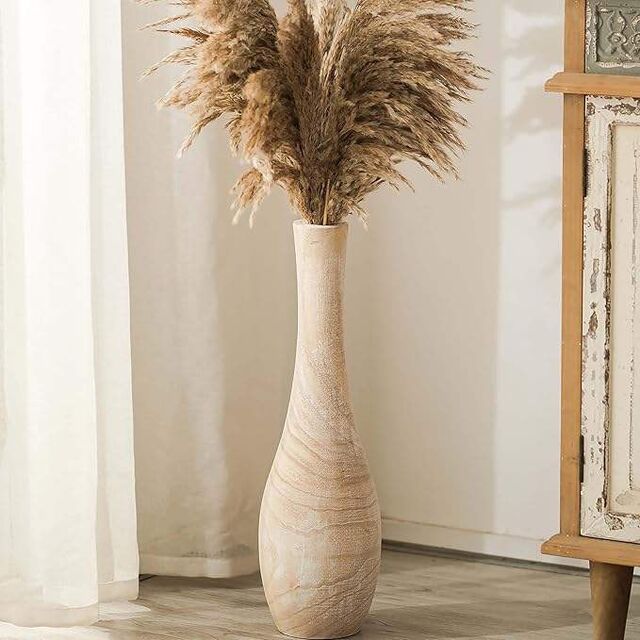 Vente en gros d'usine Grand vase à fleurs en bois de 9 pouces, vase de décoration en bois pour la maison