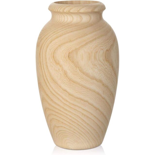 Vente en gros d'usine Grand vase à fleurs en bois de 9 pouces, vase de décoration en bois pour la maison