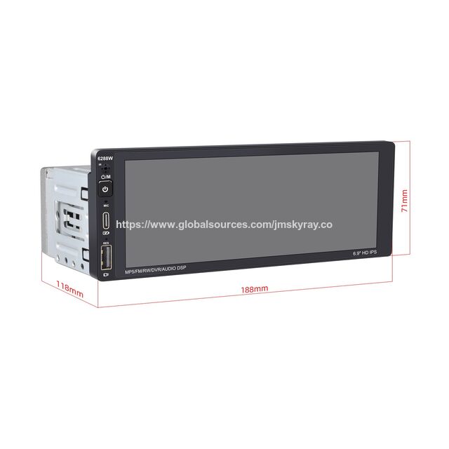 Interface Multimédia Voiture Android Auto, Lecteur MP5 1 DIN 6,86 Pouces, avec CarPlay Sans Fil