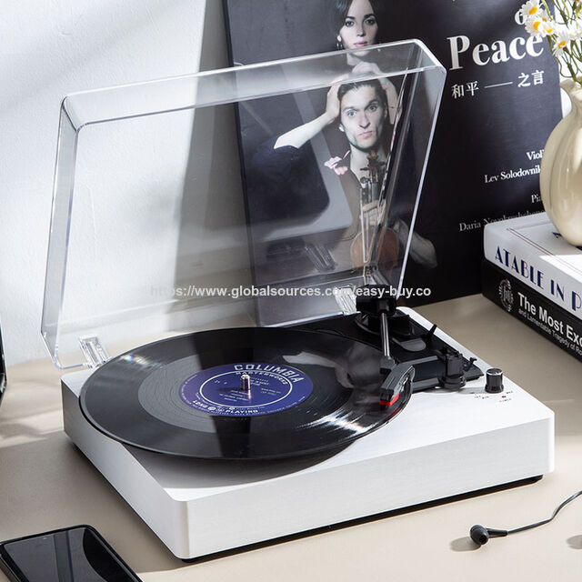 Tocadiscos de vinilo con altavoz Bluetooth para sala de estar, reproductor de discos de vinilo, gramófono, altavoz