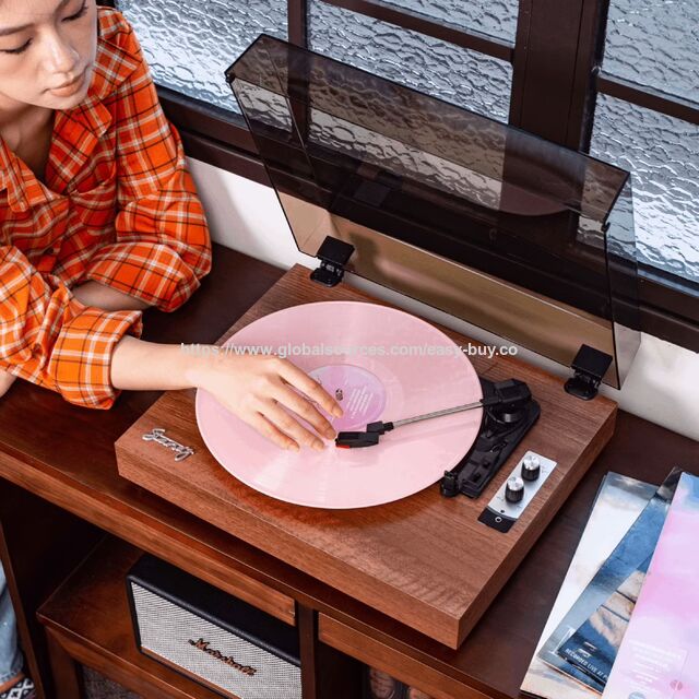 Tocadiscos de vinilo con altavoz Bluetooth para sala de estar, reproductor de discos de vinilo, gramófono, altavoz