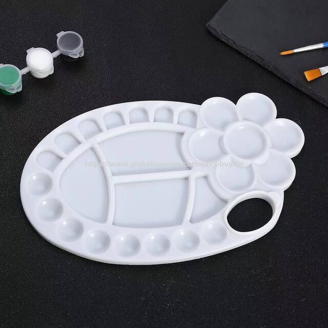 Paleta de Pintura para Estudiantes, Platos de Pigmento de Plástico para Pintura Artística Dibujada a Mano