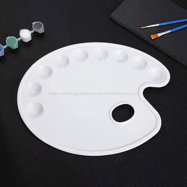 Paleta de Pintura para Estudiantes, Platos de Pigmento de Plástico para Pintura Artística Dibujada a Mano