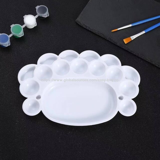 Paleta de Pintura para Estudiantes, Platos de Pigmento de Plástico para Pintura Artística Dibujada a Mano